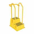 Vestil 2 Step Yellow Polyethylene Nestable with Hand and Back Rails SPN-2-YL-HR-BR